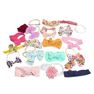 20 Pc Baby/Toddler Girl Headband & Bow Lot | Nylon, Turban, Floral, Boutique